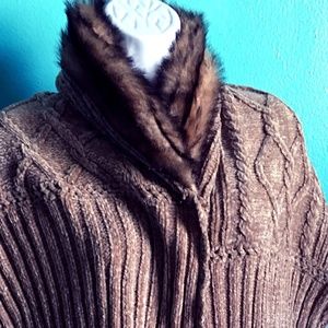 Stan Herman Over-sized Faux Fur Scarf/Shall